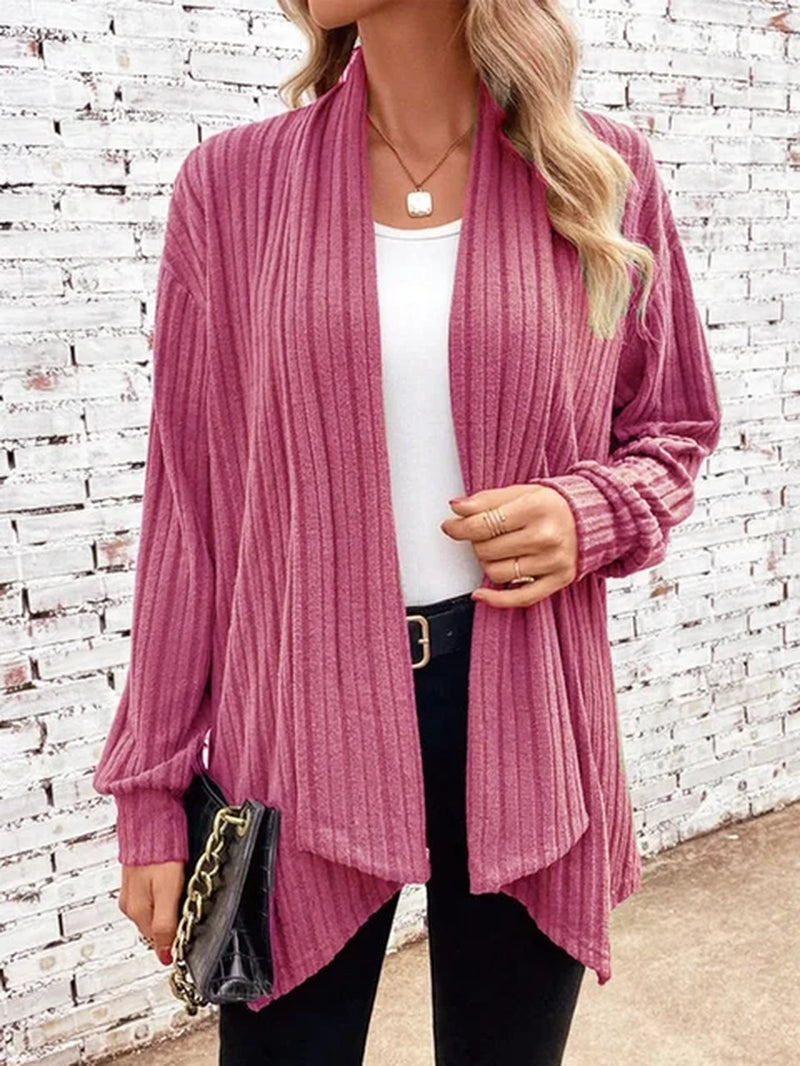 Autumn and Winter New Women'S Long Sleeve Solid Loose Cardigan Coat Women