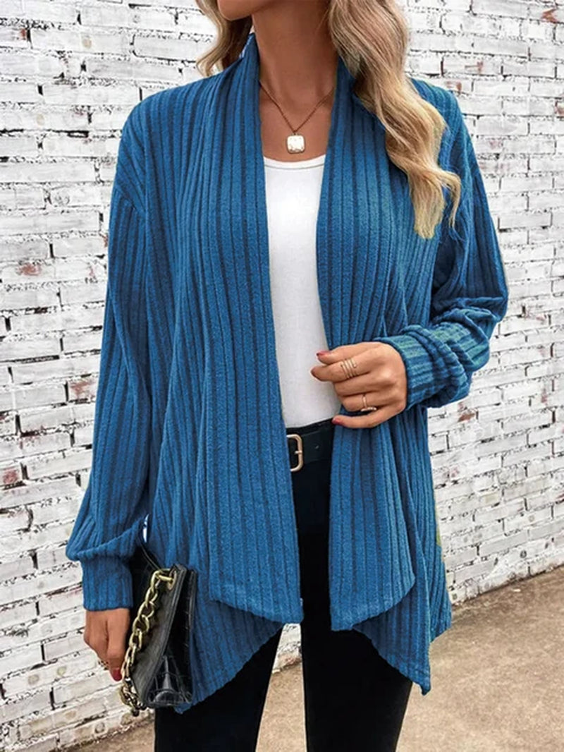 Autumn and Winter New Women'S Long Sleeve Solid Loose Cardigan Coat Women