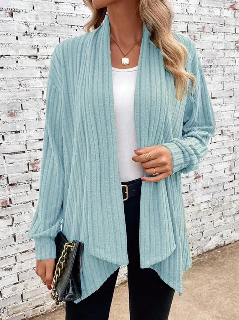 Autumn and Winter New Women'S Long Sleeve Solid Loose Cardigan Coat Women
