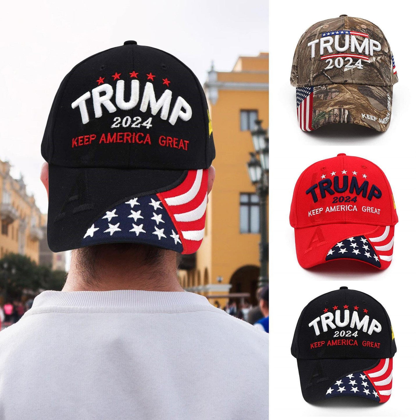 Trump 2024 Hat Embroidered Keep America Great President Trump Hat Cap Adjustable