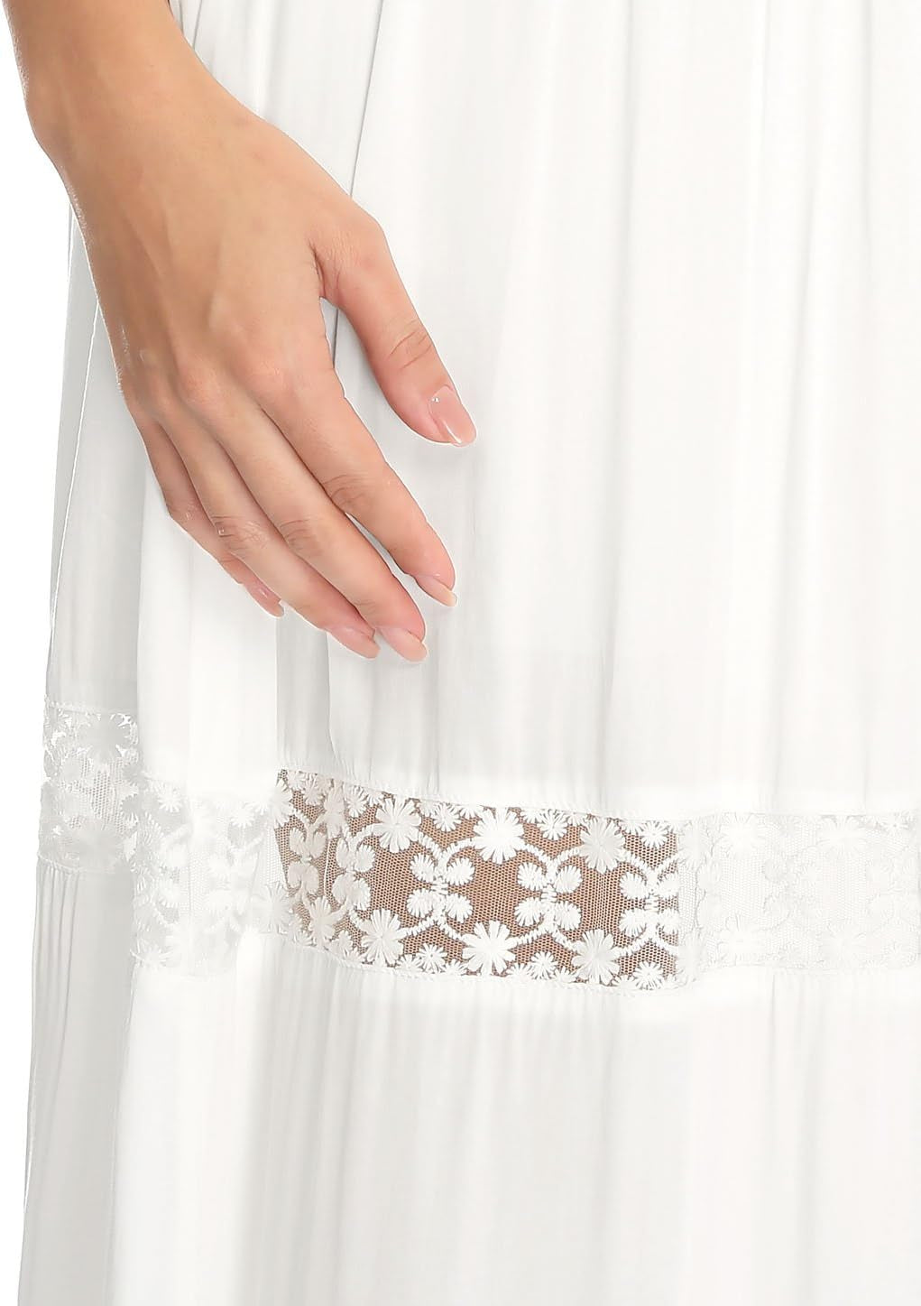 Women'S Saint Patrick'S Day Long Skirts Elastic Waist Swing A-Line Lace Insert Maxi Skirt