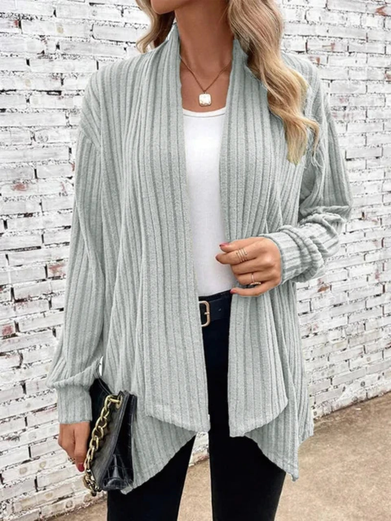 Autumn and Winter New Women'S Long Sleeve Solid Loose Cardigan Coat Women