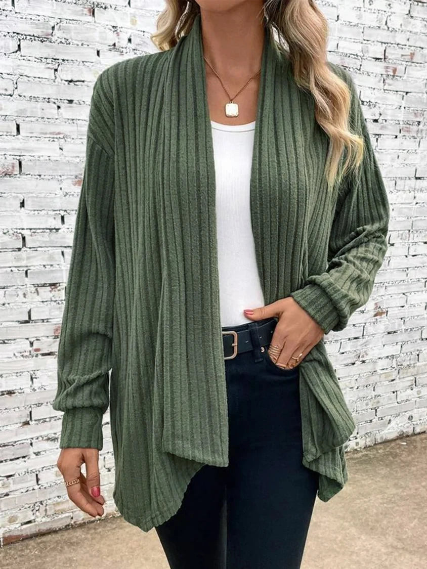 Autumn and Winter New Women'S Long Sleeve Solid Loose Cardigan Coat Women